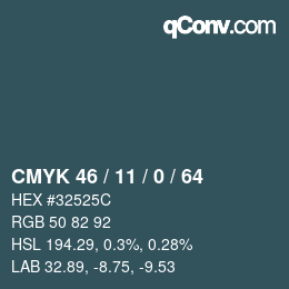 Código de color: CMYK 46 / 11 / 0 / 64 | qconv.com