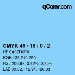 Color code: CMYK 46 / 16 / 0 / 2 | qconv.com