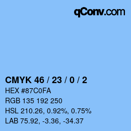 Código de color: CMYK 46 / 23 / 0 / 2 | qconv.com
