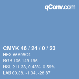 颜色代码: CMYK 46 / 24 / 0 / 23 | qconv.com