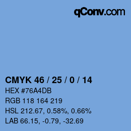 Color code: CMYK 46 / 25 / 0 / 14 | qconv.com