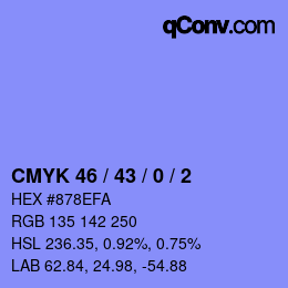 Color code: CMYK 46 / 43 / 0 / 2 | qconv.com