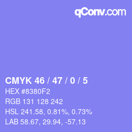 Color code: CMYK 46 / 47 / 0 / 5 | qconv.com