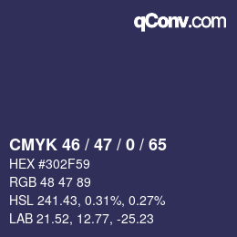 颜色代码: CMYK 46 / 47 / 0 / 65 | qconv.com