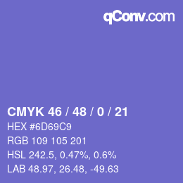 颜色代码: CMYK 46 / 48 / 0 / 21 | qconv.com