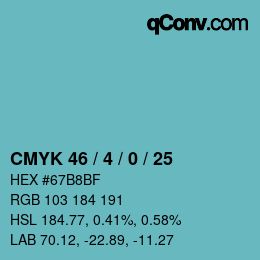 Code couleur: CMYK 46 / 4 / 0 / 25 | qconv.com