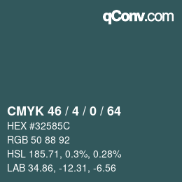 Color code: CMYK 46 / 4 / 0 / 64 | qconv.com