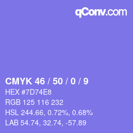 Color code: CMYK 46 / 50 / 0 / 9 | qconv.com