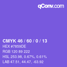 Código de color: CMYK 46 / 60 / 0 / 13 | qconv.com