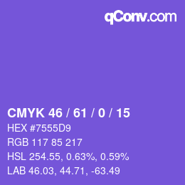 Color code: CMYK 46 / 61 / 0 / 15 | qconv.com