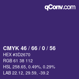颜色代码: CMYK 46 / 66 / 0 / 56 | qconv.com