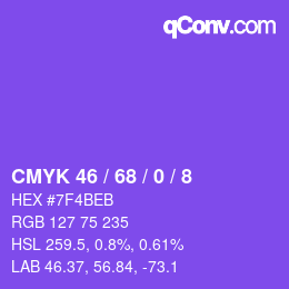 Código de color: CMYK 46 / 68 / 0 / 8 | qconv.com