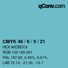 Color code: CMYK 46 / 6 / 0 / 21 | qconv.com