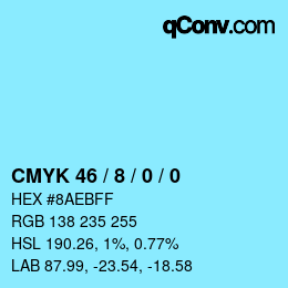 Color code: CMYK 46 / 8 / 0 / 0 | qconv.com