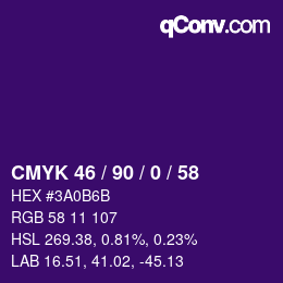 Color code: CMYK 46 / 90 / 0 / 58 | qconv.com