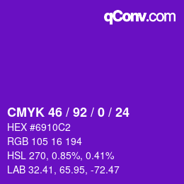 Color code: CMYK 46 / 92 / 0 / 24 | qconv.com