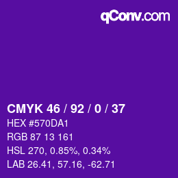 カラーコード: CMYK 46 / 92 / 0 / 37 | qconv.com