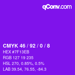颜色代码: CMYK 46 / 92 / 0 / 8 | qconv.com