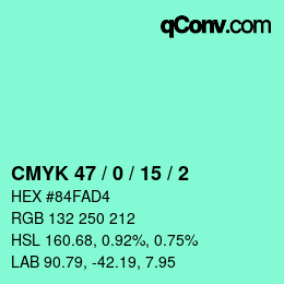 Farbcode: CMYK 47 / 0 / 15 / 2 | qconv.com