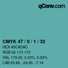 Color code: CMYK 47 / 0 / 1 / 32 | qconv.com