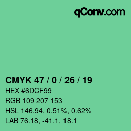 Color code: CMYK 47 / 0 / 26 / 19 | qconv.com