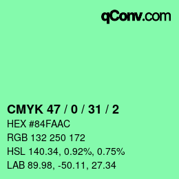 Color code: CMYK 47 / 0 / 31 / 2 | qconv.com