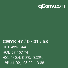 Color code: CMYK 47 / 0 / 31 / 58 | qconv.com