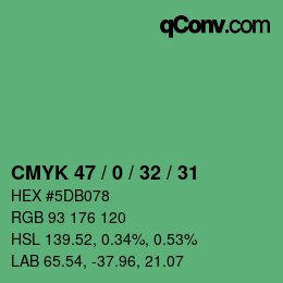 Color code: CMYK 47 / 0 / 32 / 31 | qconv.com