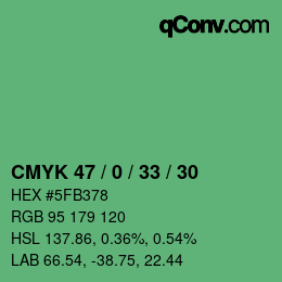 Color code: CMYK 47 / 0 / 33 / 30 | qconv.com