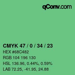 Color code: CMYK 47 / 0 / 34 / 23 | qconv.com