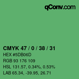 颜色代码: CMYK 47 / 0 / 38 / 31 | qconv.com
