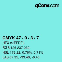 Color code: CMYK 47 / 0 / 3 / 7 | qconv.com