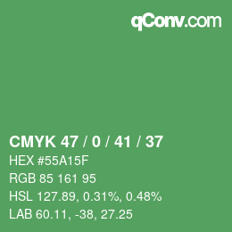 Código de color: CMYK 47 / 0 / 41 / 37 | qconv.com