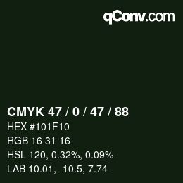 Color code: CMYK 47 / 0 / 47 / 88 | qconv.com