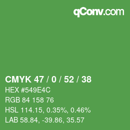 Código de color: CMYK 47 / 0 / 52 / 38 | qconv.com