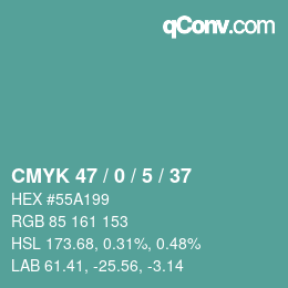 Color code: CMYK 47 / 0 / 5 / 37 | qconv.com