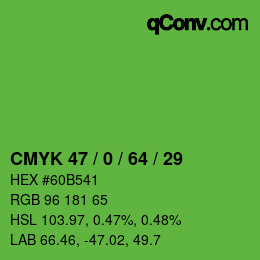 Color code: CMYK 47 / 0 / 64 / 29 | qconv.com