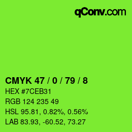 Color code: CMYK 47 / 0 / 79 / 8 | qconv.com