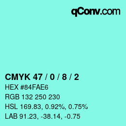 Color code: CMYK 47 / 0 / 8 / 2 | qconv.com