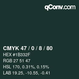 Color code: CMYK 47 / 0 / 8 / 80 | qconv.com