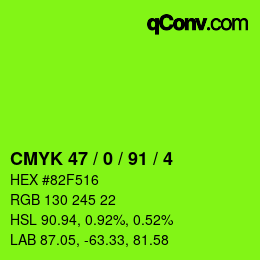 Color code: CMYK 47 / 0 / 91 / 4 | qconv.com