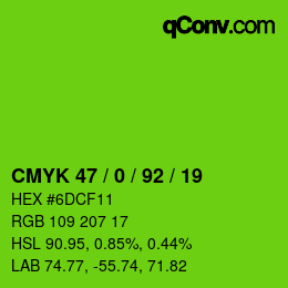 Color code: CMYK 47 / 0 / 92 / 19 | qconv.com