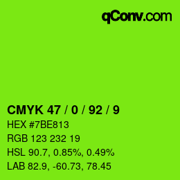 Color code: CMYK 47 / 0 / 92 / 9 | qconv.com