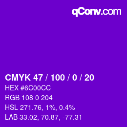 Color code: CMYK 47 / 100 / 0 / 20 | qconv.com