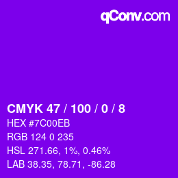 Color code: CMYK 47 / 100 / 0 / 8 | qconv.com