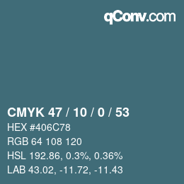 颜色代码: CMYK 47 / 10 / 0 / 53 | qconv.com