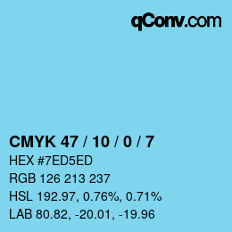 Color code: CMYK 47 / 10 / 0 / 7 | qconv.com