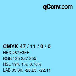 Color code: CMYK 47 / 11 / 0 / 0 | qconv.com