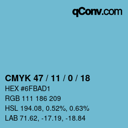 Color code: CMYK 47 / 11 / 0 / 18 | qconv.com