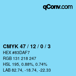 Color code: CMYK 47 / 12 / 0 / 3 | qconv.com